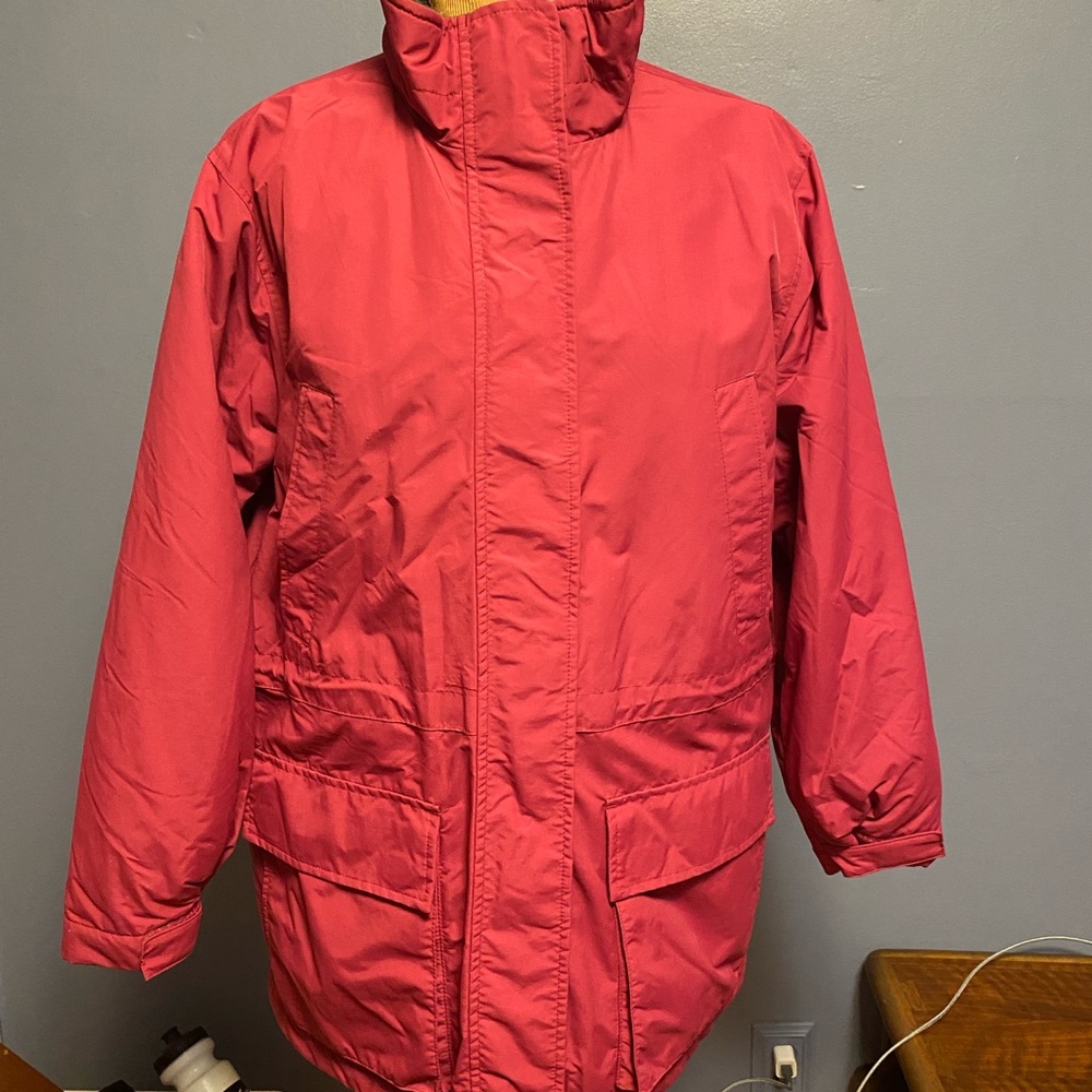 Lands End Winter Jacket Pink Coat Lined Parka snow